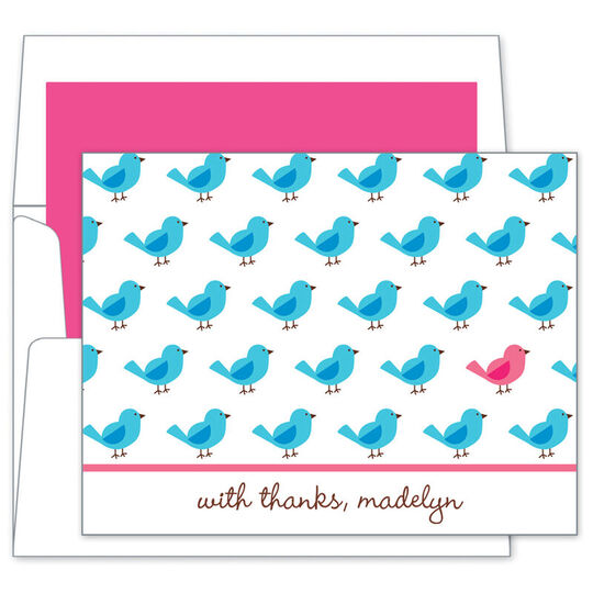 Birdies Repeat Folded Note Cards